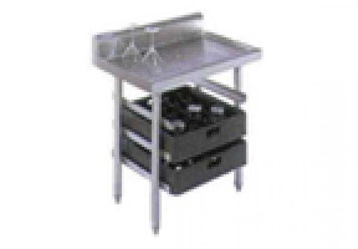 SS Table with Glass Rack