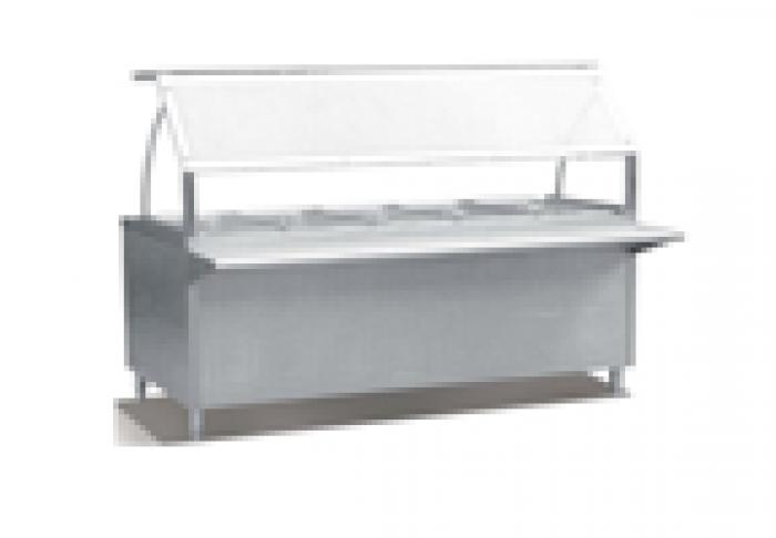 Bain Marie With Sneeze Guard, Speed Rail & Bottom Storage