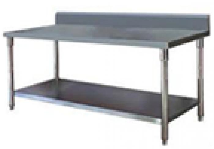 SS Table with 1 Bottom shelf & Splash Back