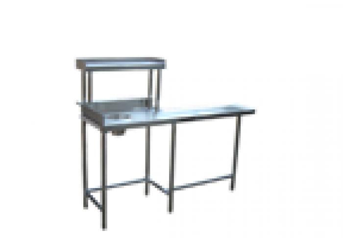 Dish Landing Table with Garbage Chute And Over Head Shelf